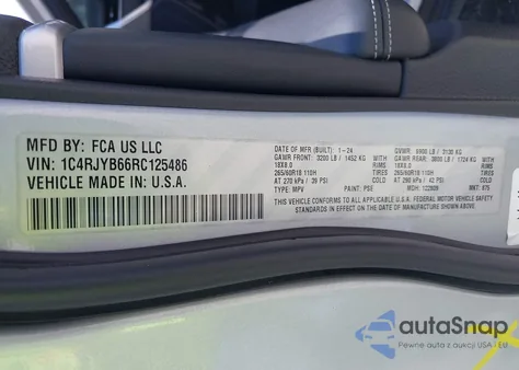 2024 Jeep Grand Cherokee 4Xe from USA, damaged, VIN 1C4RJYB66RC125486